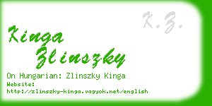 kinga zlinszky business card